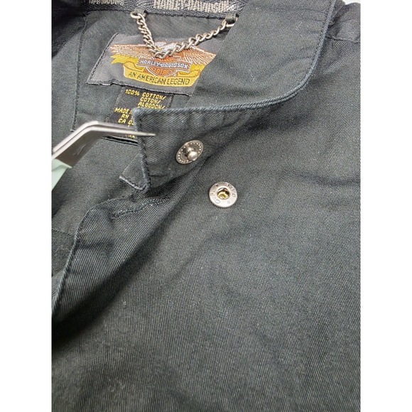 Harley Davidson Men's Button Shirt Chain Links Work Biker Motorcycle Black L - Picture 4 of 9